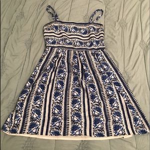 Loft, blue floral dress, size 4